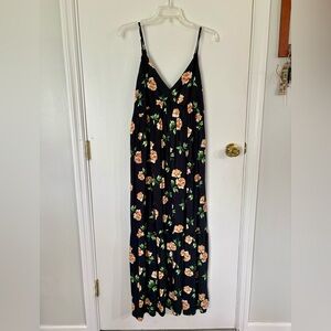 Old Navy Maxi Dress with Peach Floral Print